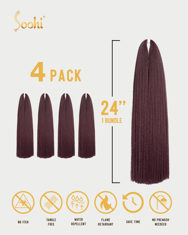 Light Plum #118 - 24" Braiding Hair (4 Pack)