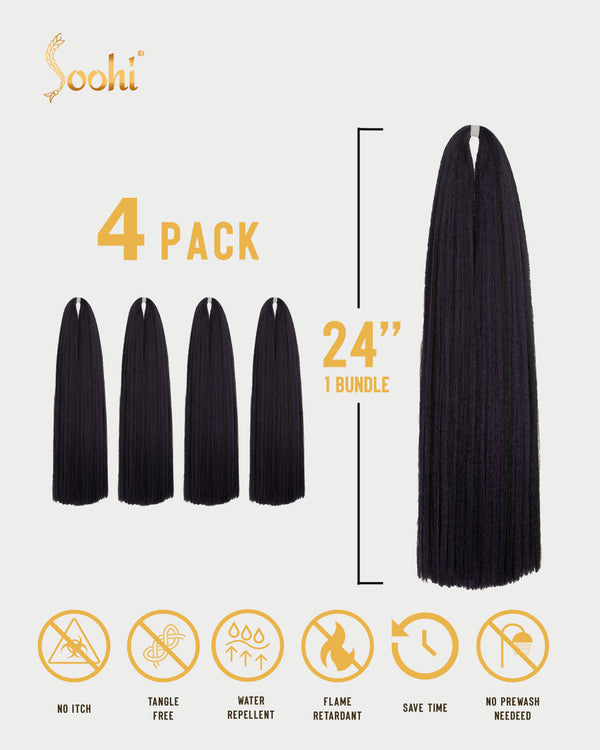 Off Black & Radish Brown #1B-33 - 24" Braiding Hair (4 Pack)