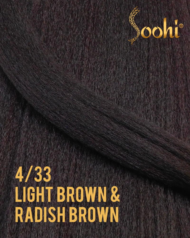 Light Brown & Radish Brown #4-33 - 24" Braiding Hair (4 Pack)