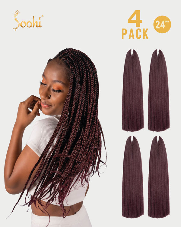 Dark Brown #2 - 24 Braiding Hair (4 Pack)
