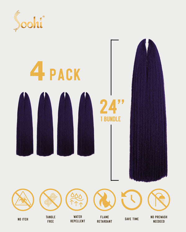 Purple - 24" Braiding Hair (4 Pack)