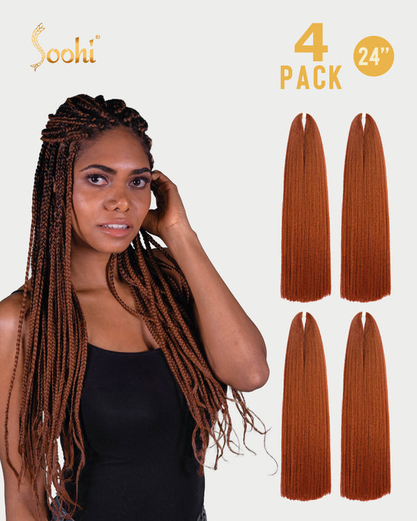 Copper Red #30 - 24" Braiding Hair (4 Pack)