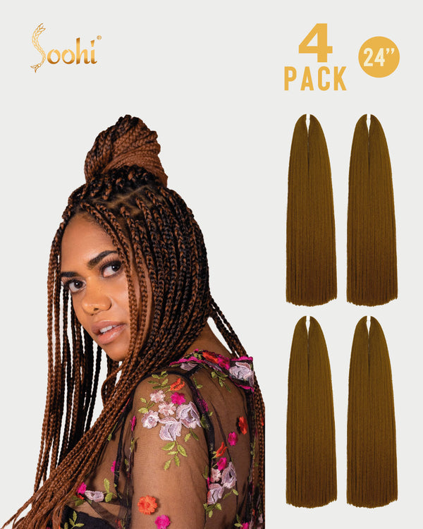 Golden Dark Brown #27 - 24" Braiding Hair (4 Pack)