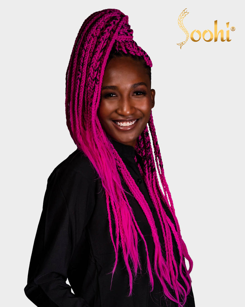 pink box braids